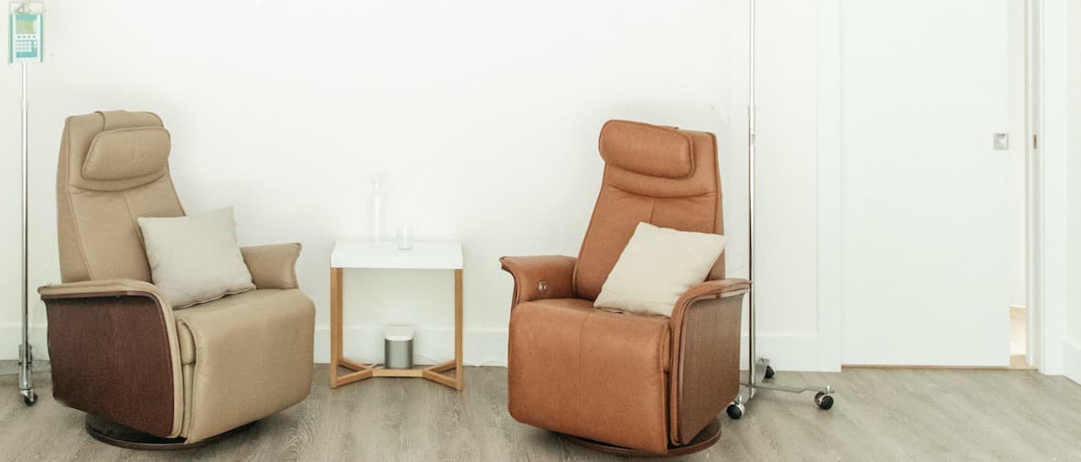 IV therapy chairs at Dr. Kefferputz's naturopathic office on Salt Spring Island